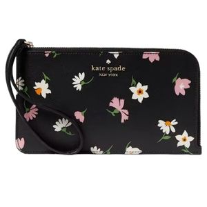 NWT Kate Spade Lucy Floral Waltz Medium L-zip Wristlet